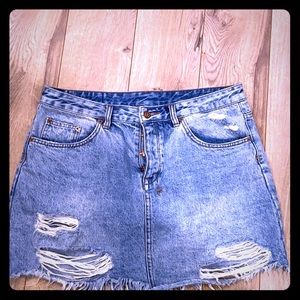 Ksubi destroyed denim mini skirt 31